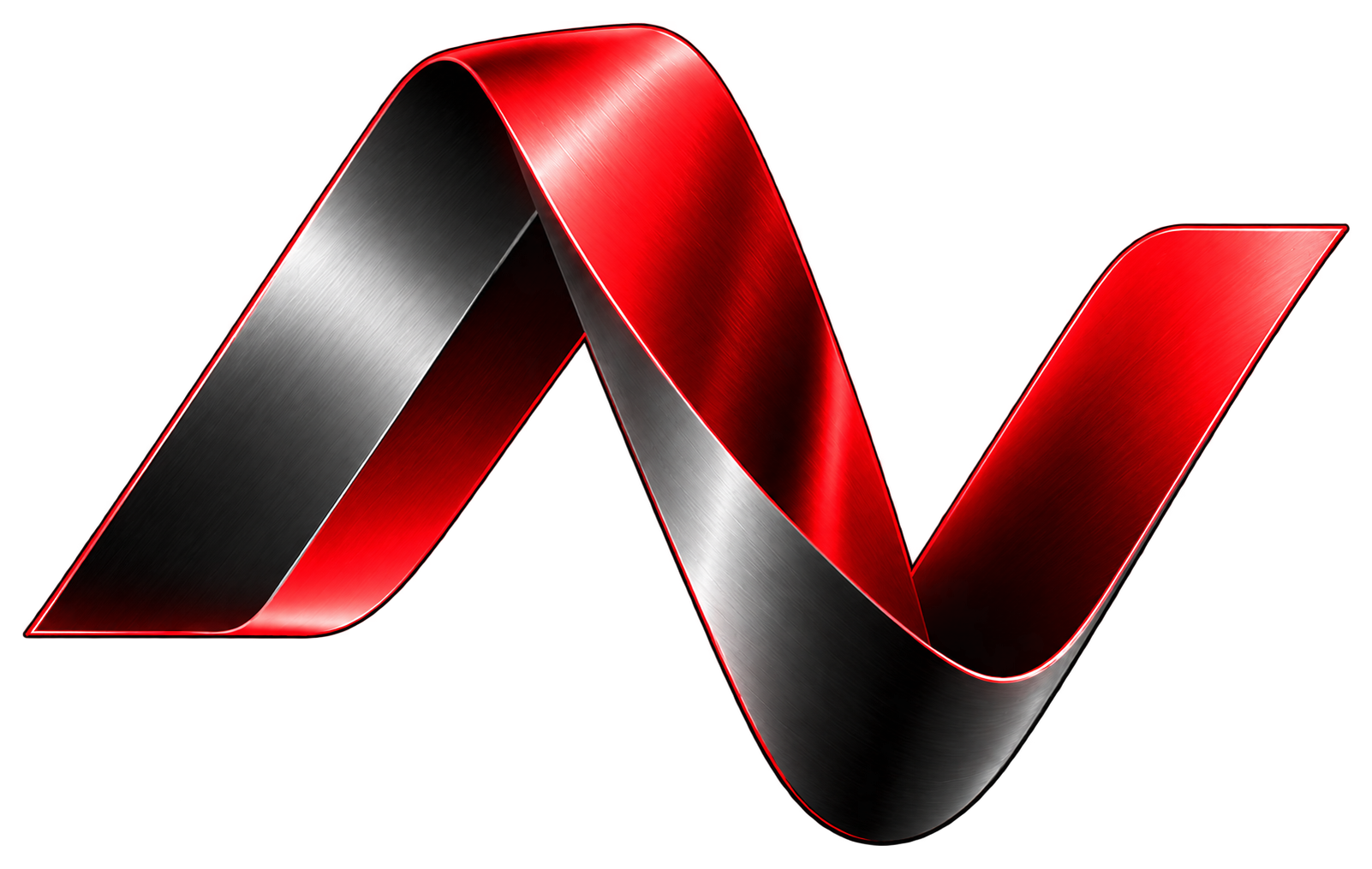 Logo AV Informatique, ruban rouge et graphite